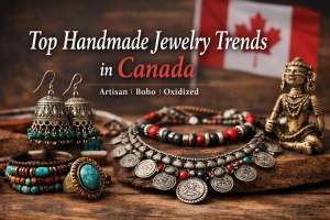 handmade jewelry trends Canada including oxidized necklace boho bracelets and artisan earrings